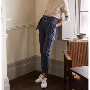 {Boden} "Utility Cargo Trouser" Short Navy Blue Tapered Straight Leg Pants